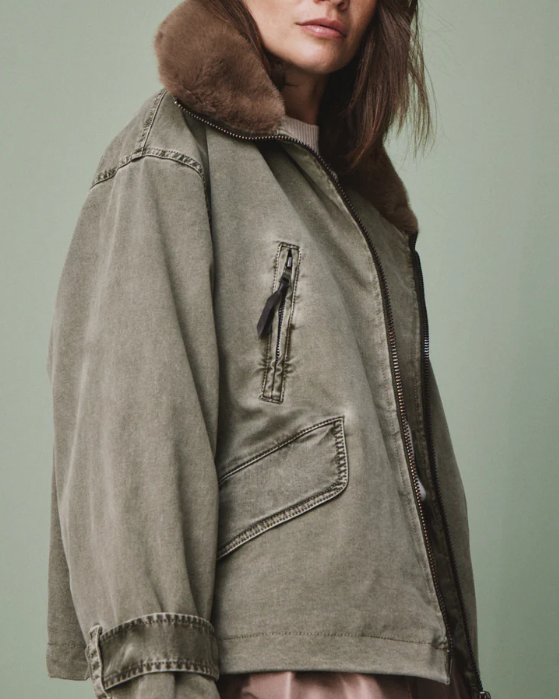 PARKA TYRA KAKI CHOCO ~ BLONDE N°8